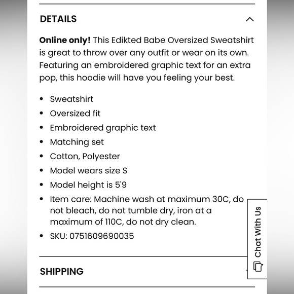 Edikted Babe Oversized Sweatshirt / Crewneck Size X-Small in color Cream - Picture 11 of 15